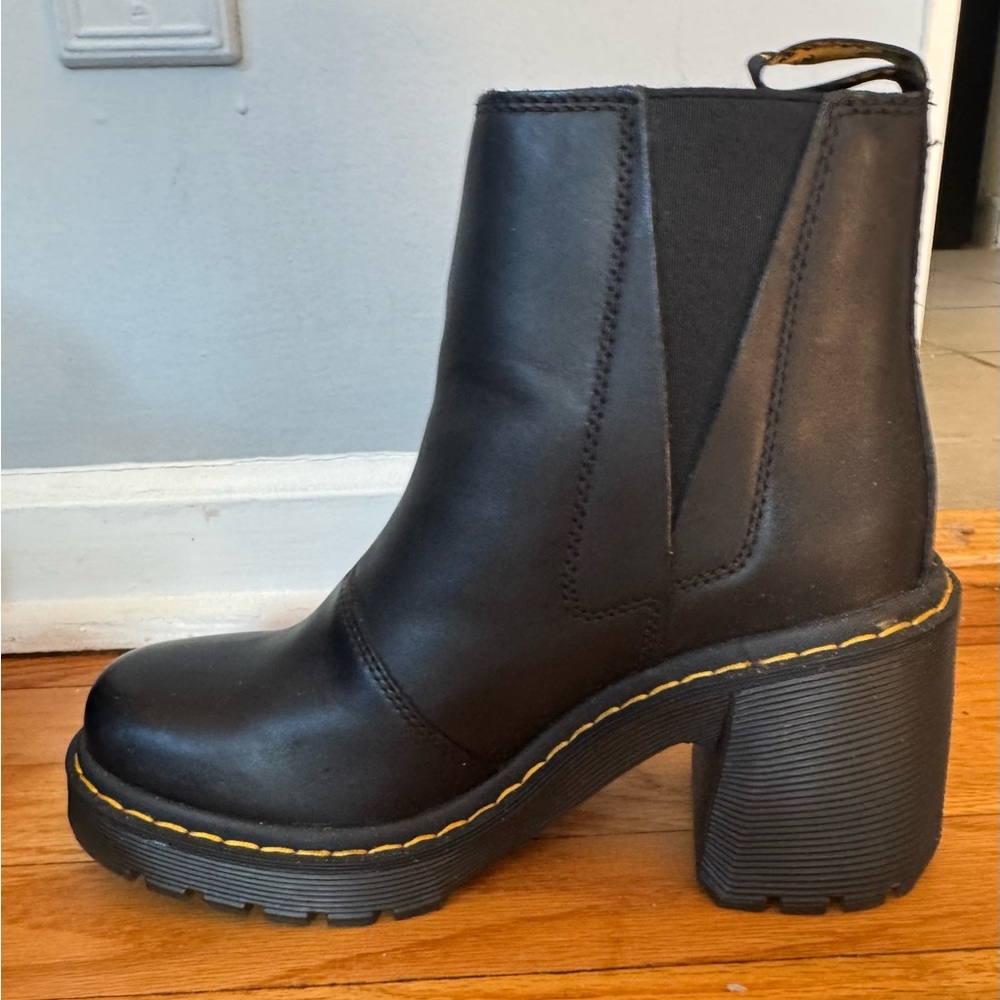 Dr. Martens Black Heeled Boots —- brand new, never worn (no box)